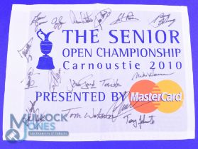 2010 Carnoustie Senior Open Golf Championship profusely signed pin flag - to include major winners