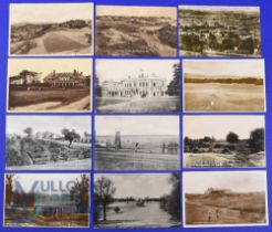 Interesting selection of early English Golf Links b&w postcards from the early 1900s onwards (12) to