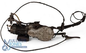 JVM Vintage Clip-on Bicycle Engine 1950s in the style of a Vincent Firefly, has a patent pending