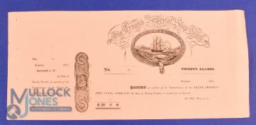 The Grand Imperial Ship Canal (Intended Ship Canal from London to Portsmouth). Certificate for 20