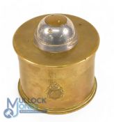 WWI Trench Art Cigarette box. Made from 18-pound shells have a German Dopp Z96 n/A timer on top