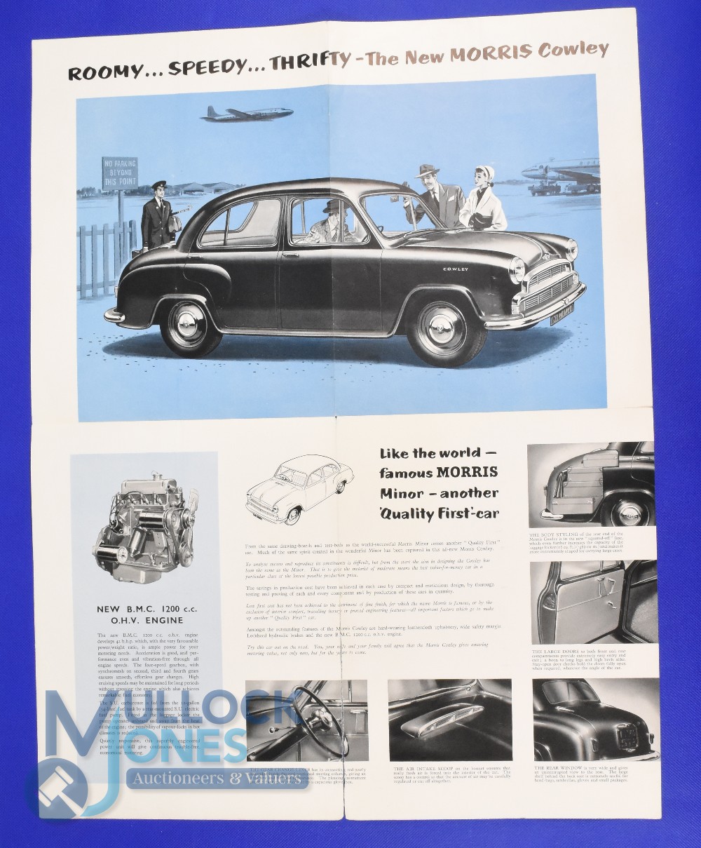 Automobile Sales Catalogues (10) - The New Morris Cowley 1954. A fold out 5 page brochure - Image 2 of 3