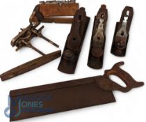 Period Woodworking Planes and Tools, to include Stanley No.50 combination plane with cutting