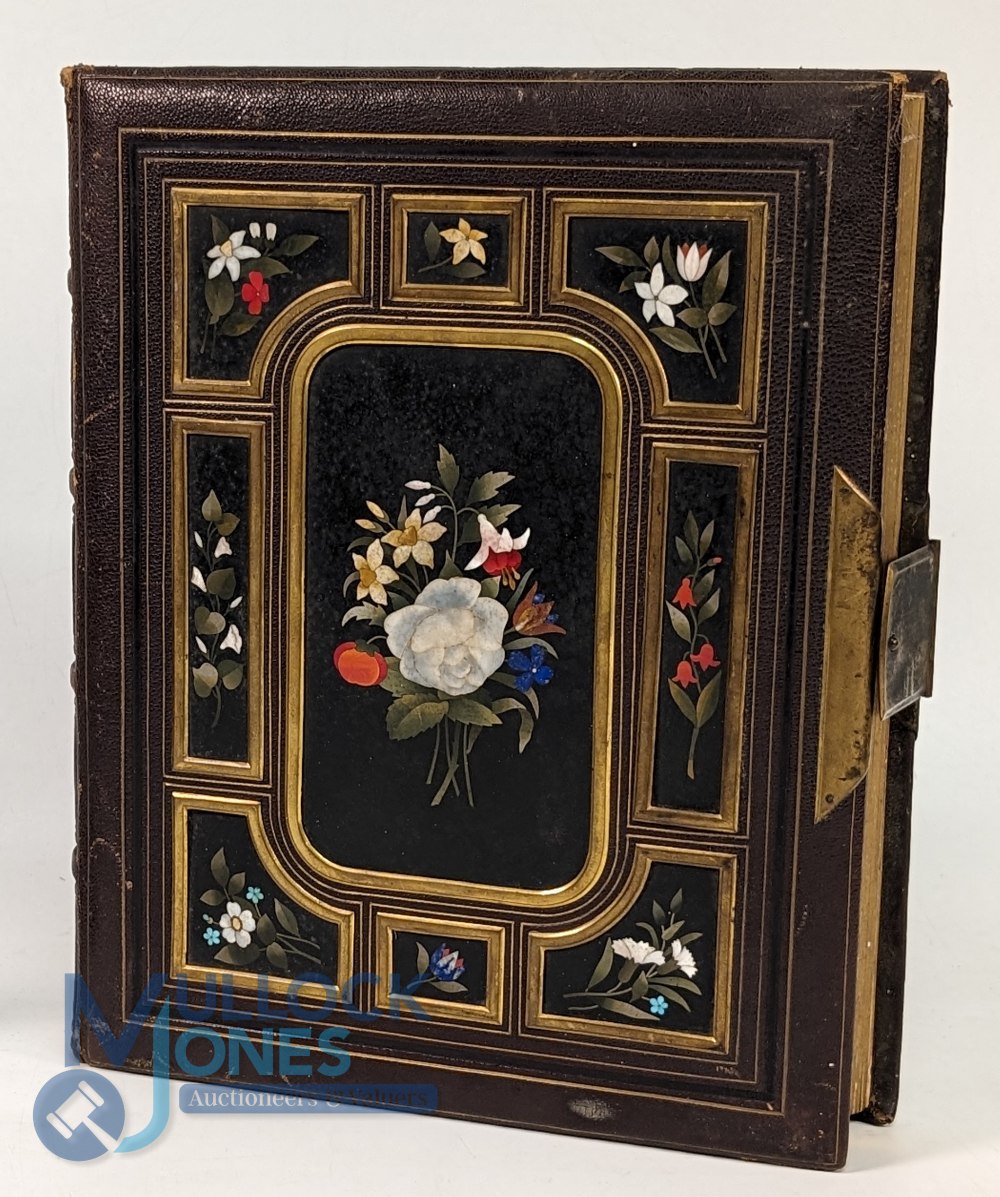 Grand Tour Pietra Dura Photograph Album. Having 9 hand painted panels on the front cover largest