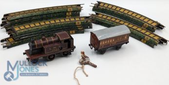 Bing Tabletop LMS 3303 Tinplate Train Set, the locomotive has a broken spring and need some