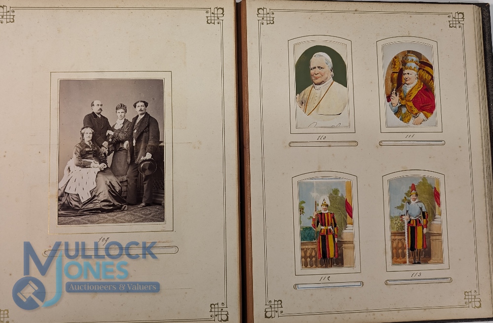 Grand Tour Pietra Dura Photograph Album. Having 9 hand painted panels on the front cover largest - Image 4 of 8