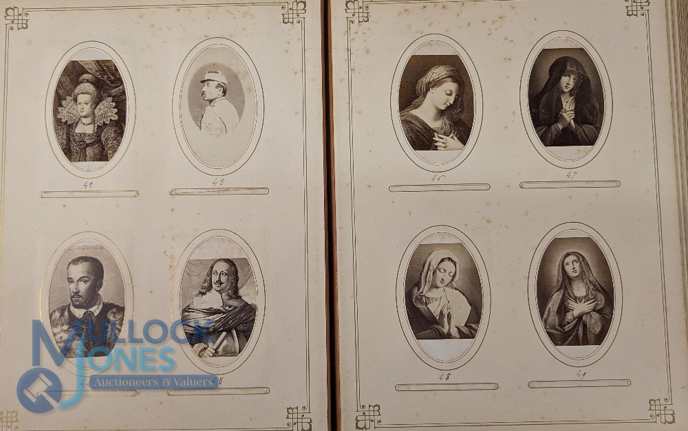 Grand Tour Pietra Dura Photograph Album. Having 9 hand painted panels on the front cover largest - Image 7 of 8