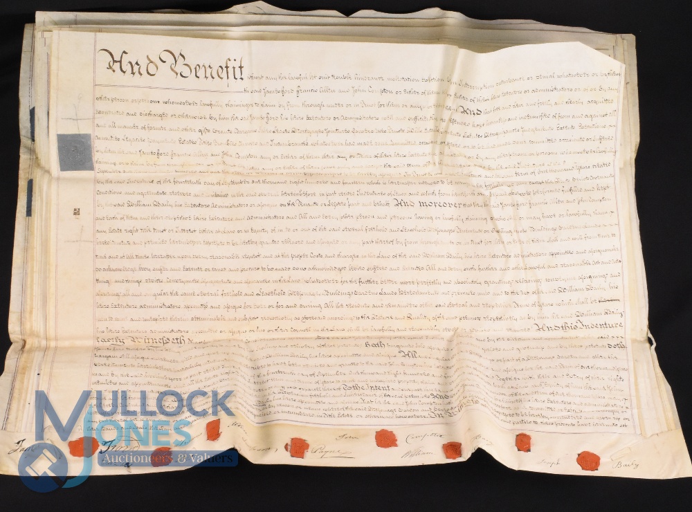 Somerset - Lease of an Inn: extensive indenture on nine sheets of parchment dated September 29th - Image 4 of 4