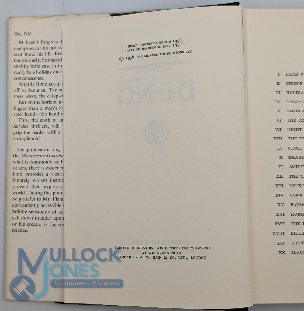 James Bond - Dr No: second impression 'May 1958', in fine condition with DJ present in fine - Image 2 of 2