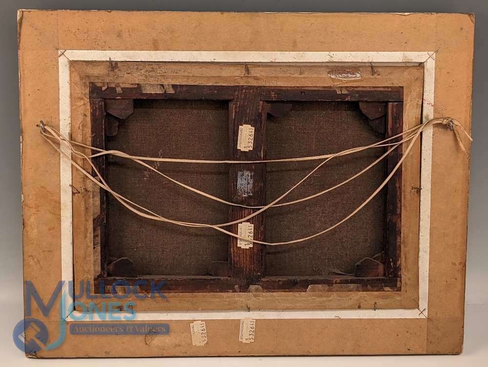 Victorian Oil on Canvas of Dogs Fighting. Painting 41 x 29cm in original gilt frame with Bonhams Lot - Image 2 of 2