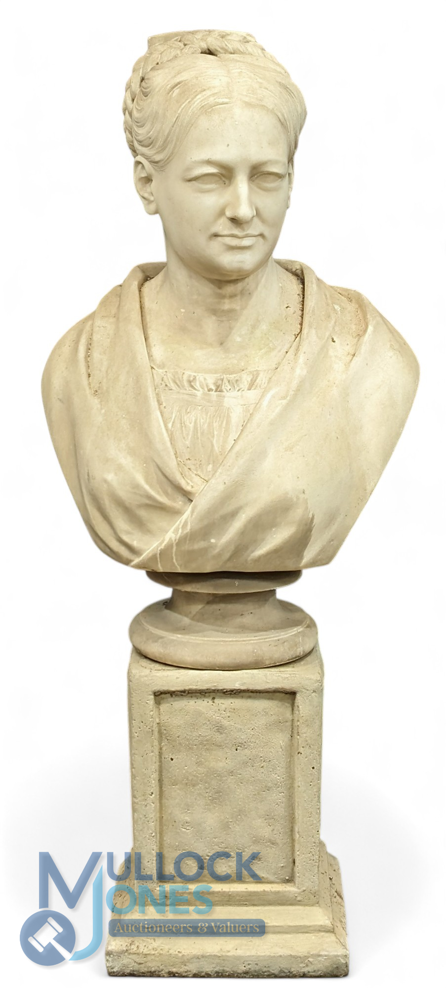 1870 Catharine Allison Fellows Sculpture Marble Female Bust, 30cm tall heavy sculpture, dated 1870