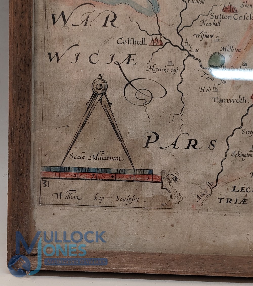 Original 17th century hand coloured Map of Staffordshire (Staffordiae) after William Kip - framed - Image 2 of 6