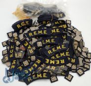 Large Quantity of Military R E M E and R C T Shoulder Titles. 150 plus examples together with