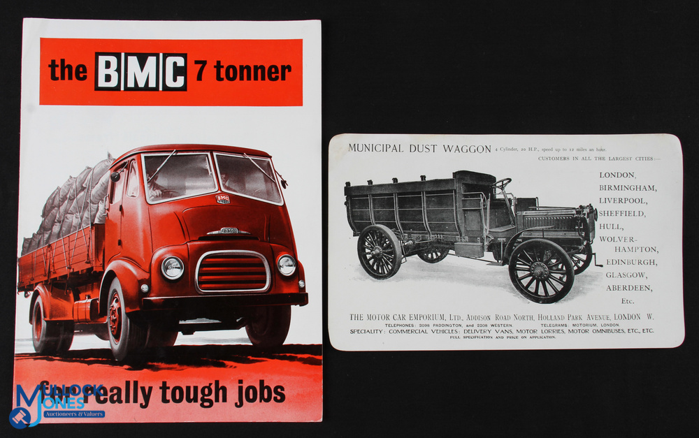 Automobile Sales Catalogues (5) features The BMC 7 Tonner 1955 fold out Poster - 5 photographs