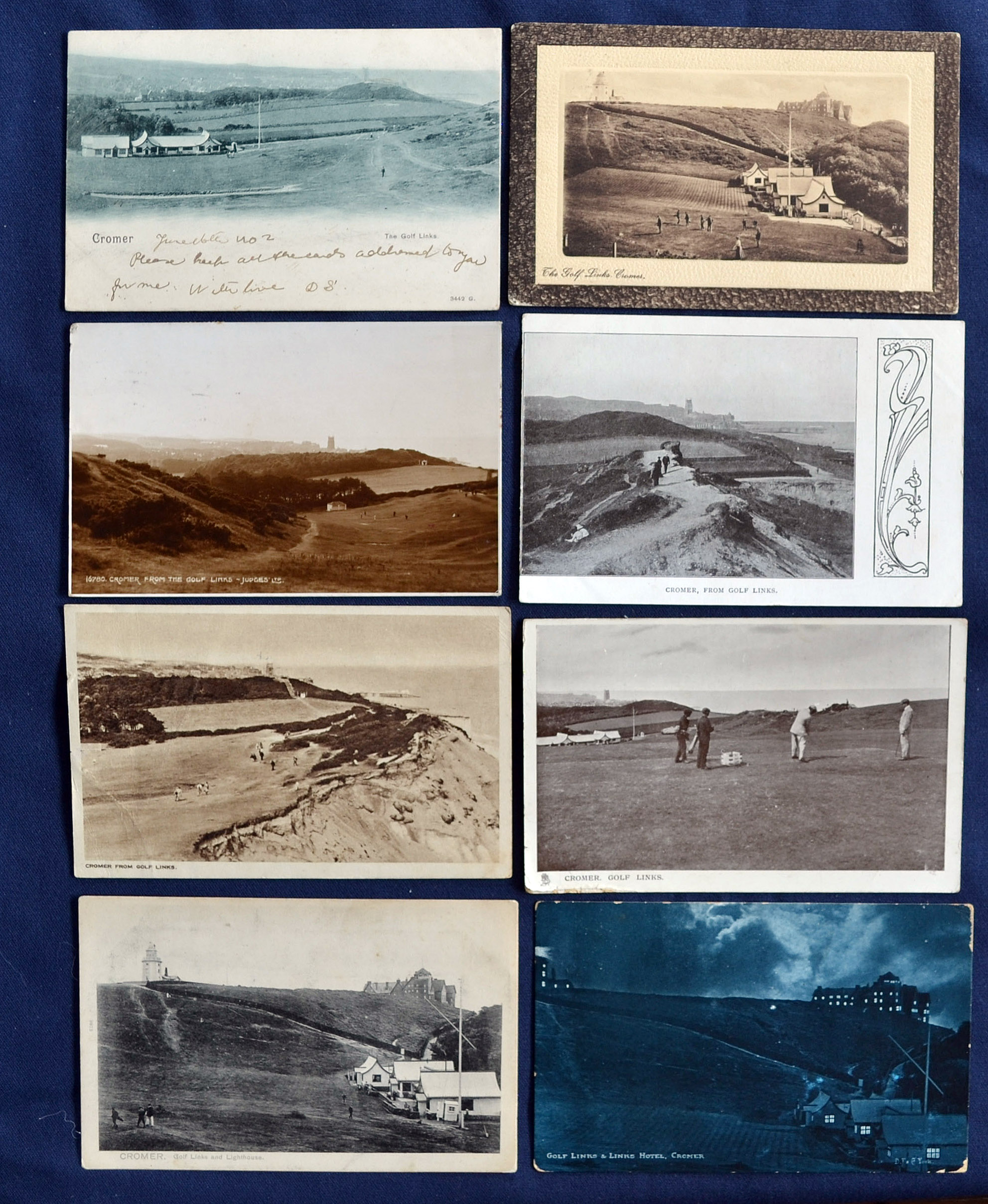 Interesting collection of various early Cromer Links golfing postcards (8) to include various views,