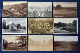 Collection of various English Golf Clubs b&w postcards from the first half of the 20th century (9)