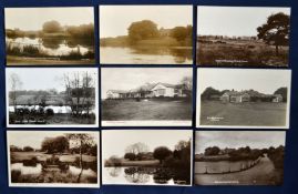 Interesting collection of early Hook Heath (Woking Golf Club) b&w golfing postcards going back to
