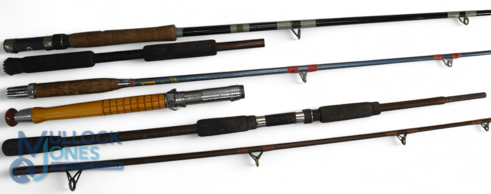 An Aiken Superflex 8'6", 2 piece hollow glass boat rod, formerly the property of Michael Haylin,