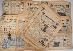 1963-1964 Angling Times weekly newspaper, a quantity of large format newspapers with signs of