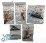 A Collection of 5 Hardy Tube Flies, silver doctor, Jock Scott, Dunkeld, Garry and hairy Mary, all
