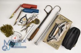 A collection of fishing accessories: Richard Wheatley multi rod carrier, in original box, looks