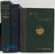 3 Antique and Period Fishing Books, Clear Water A G Bradley 1915, Harry Druidale Fisherman from