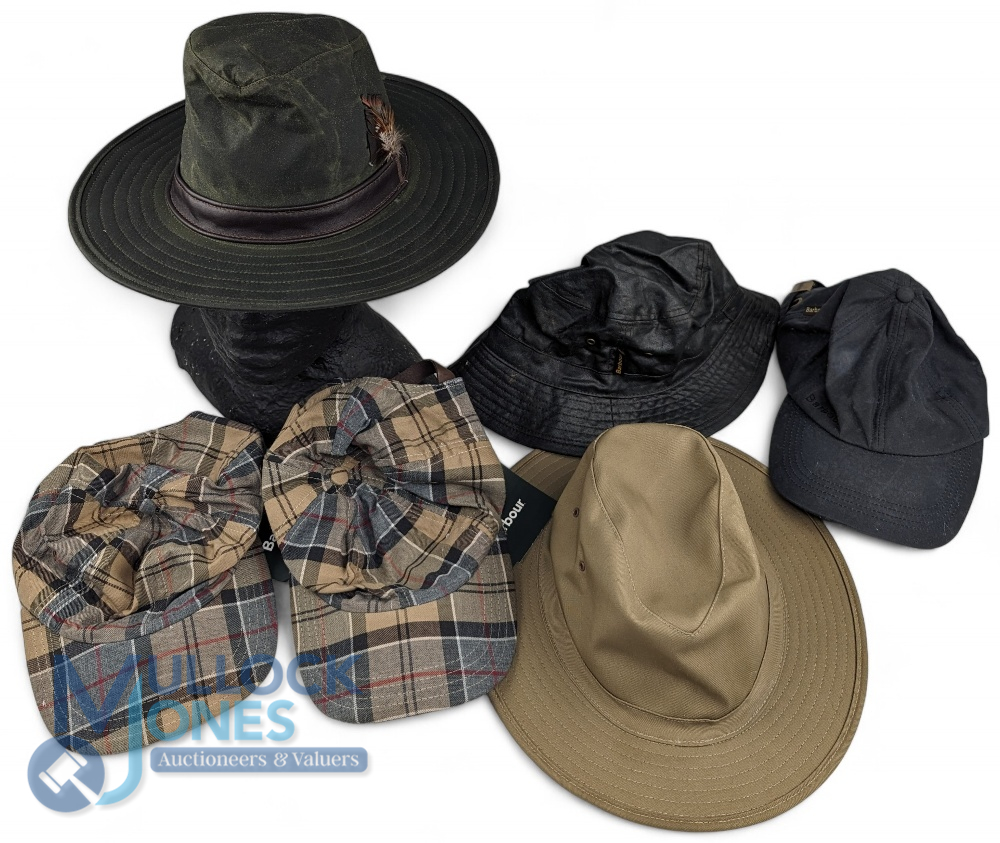 Barbor Hats Baseball Caps, a collection of Wax and Cotton assorted caps and hats, 2 as new with tags