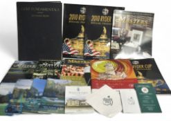 Selection of Golf Programmes To include 2010 Ryder Cup x14, Master Journal 2002, 2004, 2005, Masters