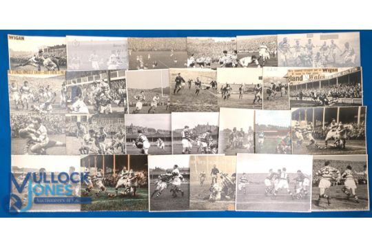 1950-60 Wigan Rugby League Press Photographs, a selection of action cup team b&w photographs, some - Image 3 of 4