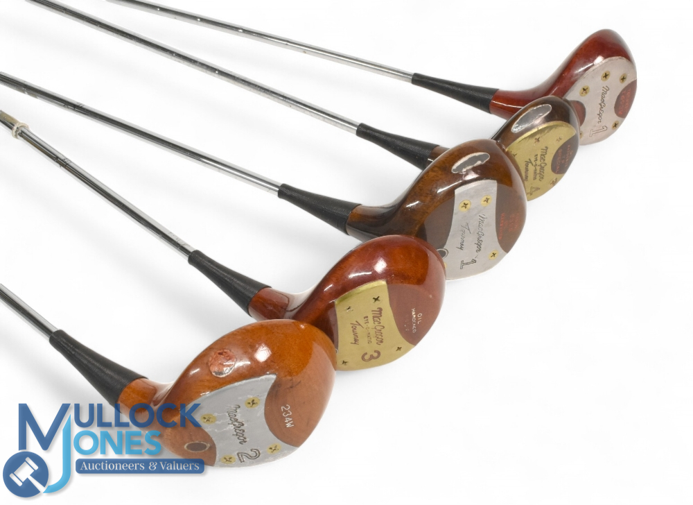 5x MacGregor Persimmon woods features 2x Tommy Armour 1 woods a Tourney T693W and 5398 Tourney model - Image 3 of 3