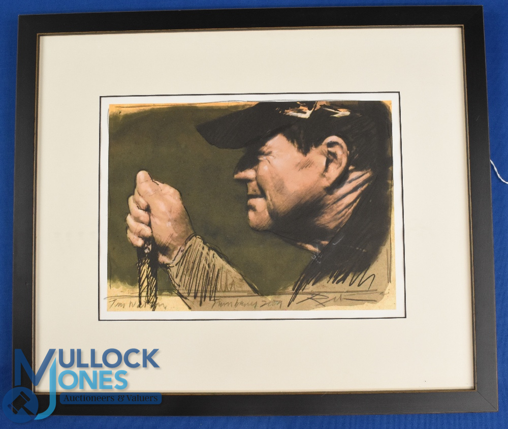 Harold Riley coloured Golf Print titled Tom Watson Turnberry 2009 comprising a study of Tom Watson