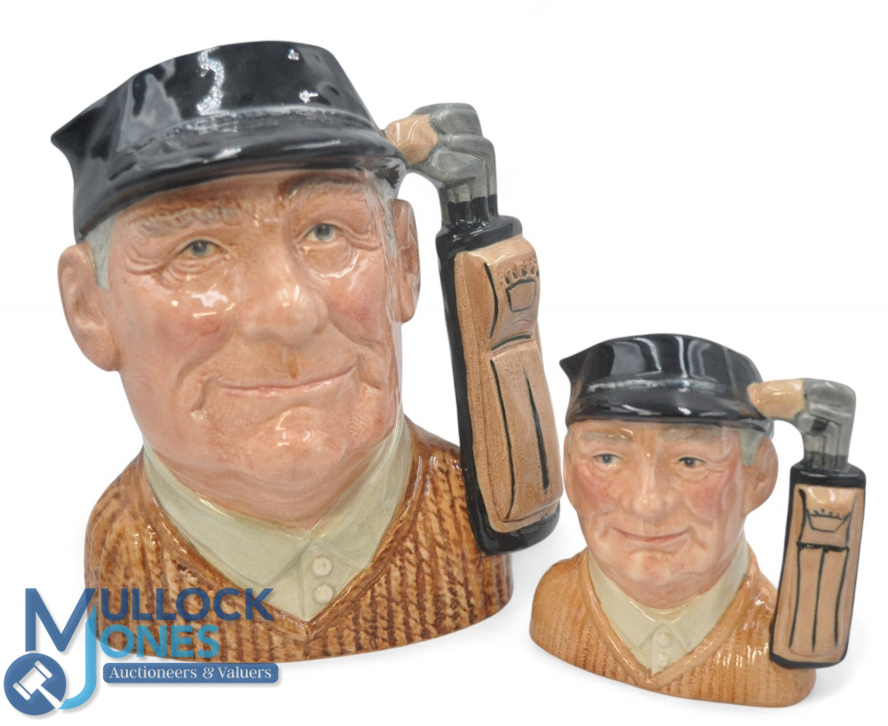 Royal Doulton The Golfer. Large D6623 Modelled by David P Biggs, Medium D6756 Modelled by Peter A