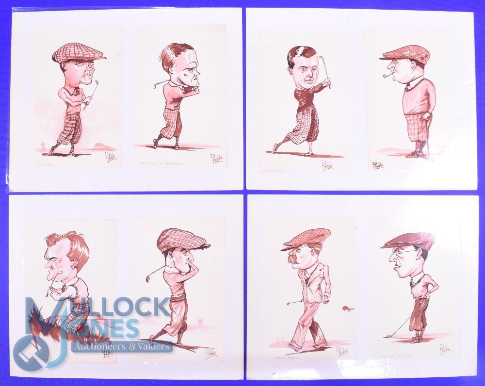 8x Amusing Cartoons of Golfers Peter Hobbs, 1930-1994 Published by the author, Great Britain, 1938