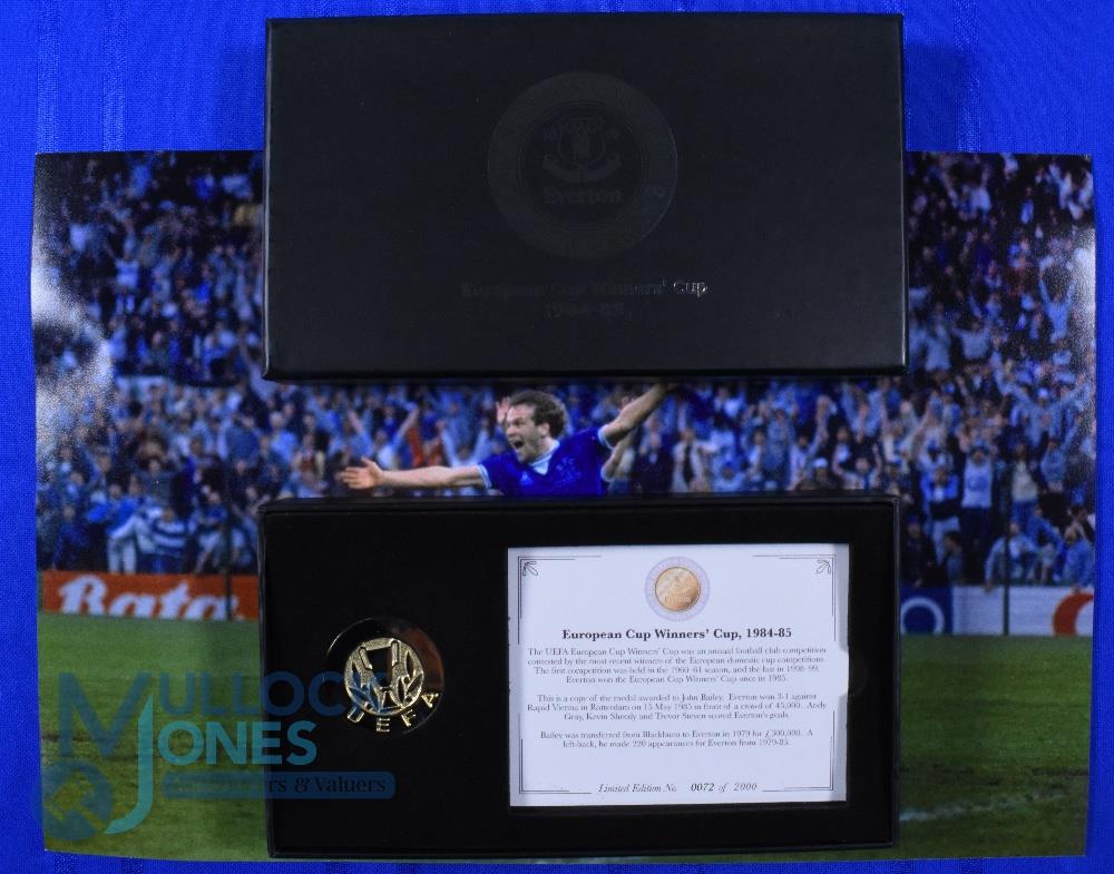 Everton FC home football shirt 1985 European Cup Winners Cup Final by Score Draw, Size XL, Blue with - Image 2 of 3