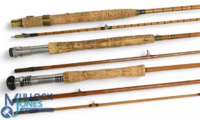 Milward Fly Rover 9ft 5in 2pc staggered ferrule trout fly rod, revarnished with speckled whips,