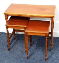 MCINTOSH MAHOGANY OCCASIONAL TABLE with a rectangular fold over top above two pull out occasional