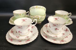 RICHMOND CHINA TEA SERVICE decorated in the Rose Time pattern and comprising six cups, five