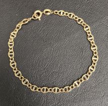 EIGHTEEN CARAT GOLD FANCY LINK BRACELET 19.5cm long and approximately 3 grams