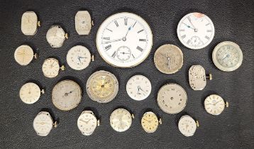 GOOD SELECTION OF VINTAGE WATCH MOVEMENTS AND DIALS including Omega (movement numbered 35009004),