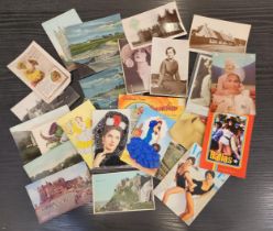 LARGE SELECTION OF VINTAGE POST CARDS including views of Scotland, stars of the stage and screen,
