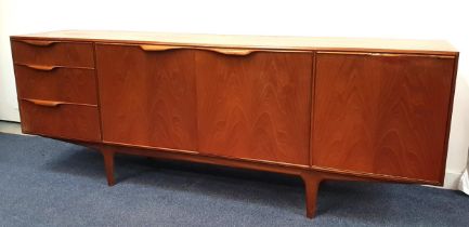 McINTOSH TEAK SIDEBOARD with three drawers, a pair of cupboard doors and a single cupboard door,