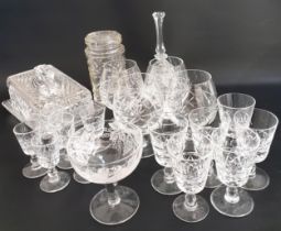 SELECTION OF ROYAL BRIERLEY CRYSTAL GLASSES including eleven liqueurs, six port and four brandy