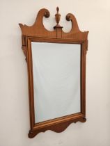 AMERICAN EMPIRE STYLE MAHOGANY WALL MIRROR with a plain rectangular plate, 105cm x 59.5cm