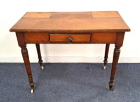 EDWARDIAN PITCH PINE DRESSING TABLE now lacking its super structure, the rectangular top above a