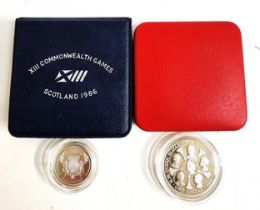 SILVER COMMEMORATIVE TWO POUND COIN struck for the XIII Commonwealth Games in Edinburgh in 1986,