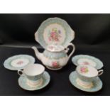 ROYAL ALBERT ENCHANTMENT TEA SERVICE comprising six cups and saucers, six side plates, sandwich