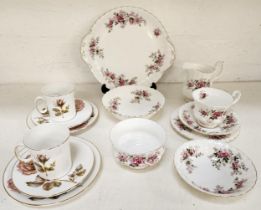 ROYAL ALBERT LAVENDER ROSE PART TEA SET comprising tea cup, two saucers, side plate, sandwich plate,