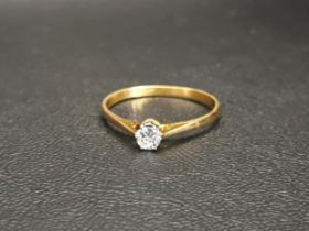 DIAMOND SOLITAIRE RING the round brilliant cut diamond approximately 0.25cts, on eighteen carat gold