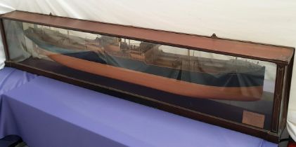 MIRROR BACKED HALF MODEL OF S.S. BARON ARDROSSAN built in Port Glasgow by A. Rodger & Co. in 1905