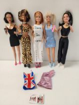 SET OF FIVE GALOOB SPICE GIRL OFFICIAL MERCHANDISE DOLLS all with microphones/headsets, Emma also